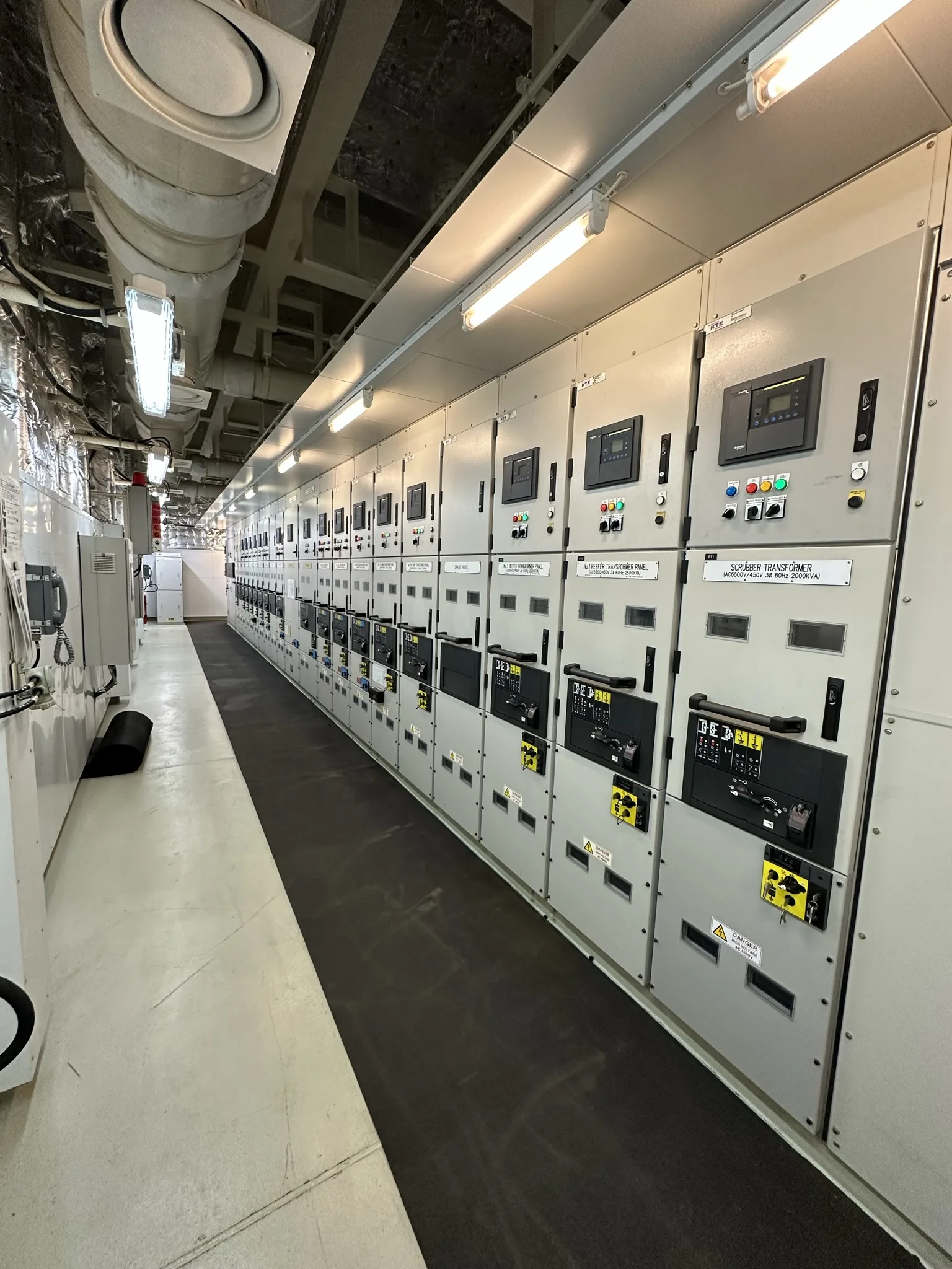 Medium-voltage switchgear in a technical room